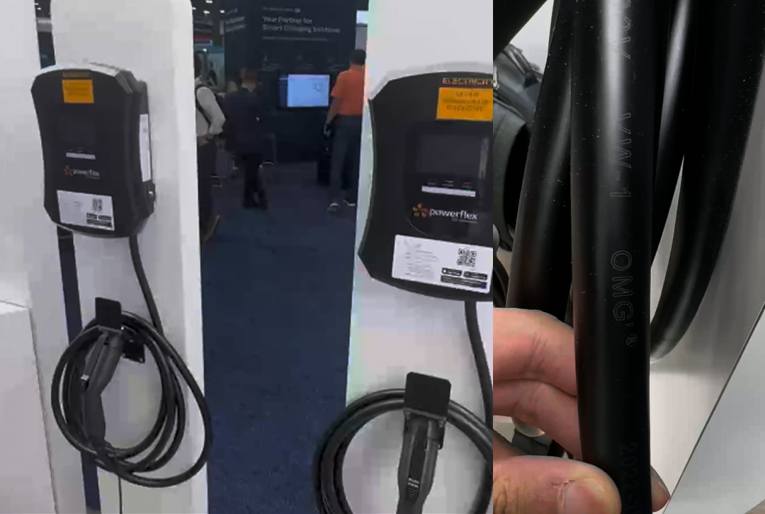 PowerFlex charging station using OMG electric car cable