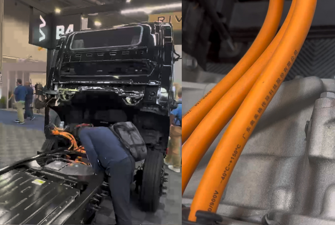 Rivian EV chassis using OMG electric car HV cable