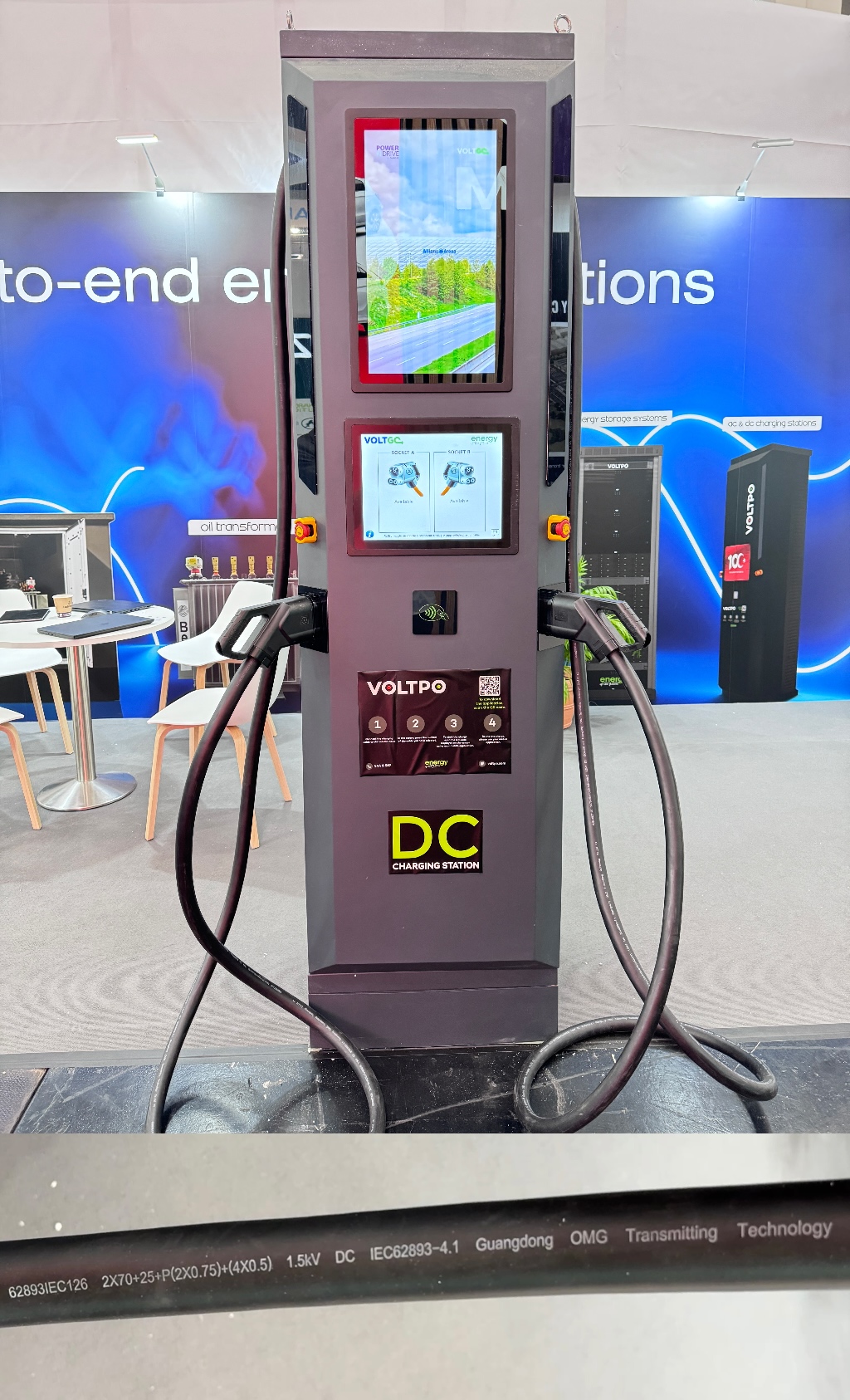 Voltpo charging station using OMG electric car cable